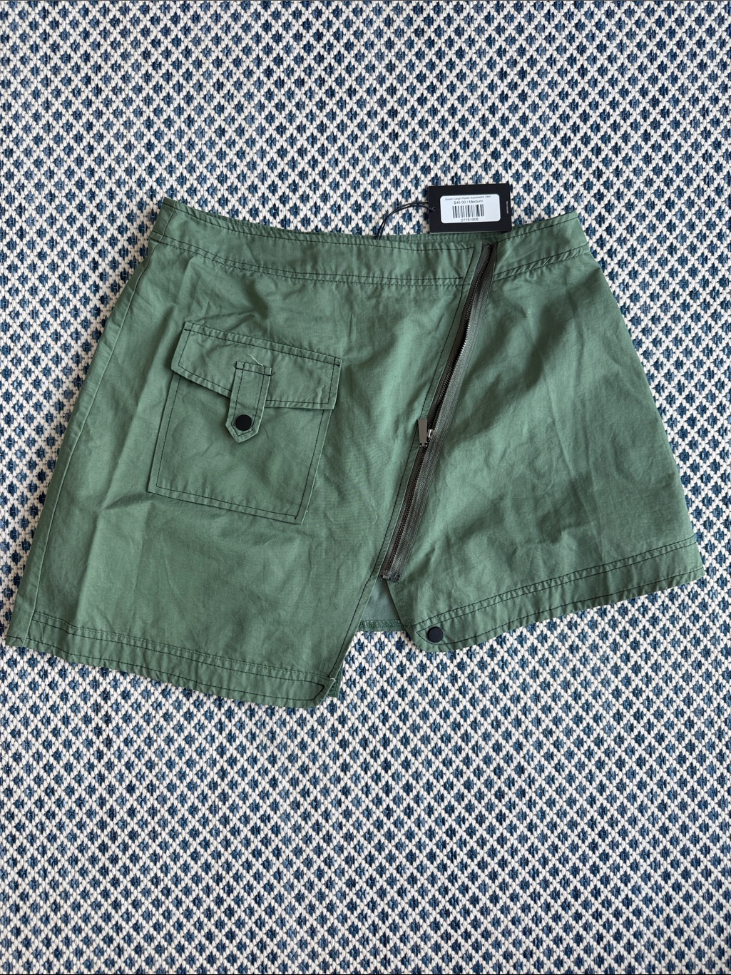 Rare Vintage Japanese Aishangyijia Green Cargo Pocket Asymmetric Skirt
